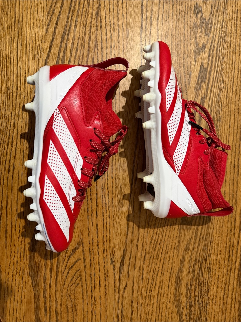 Adidas AdiZero Patrick Mahomes Kids Red and White Football Cleats - Picture 4 of 12